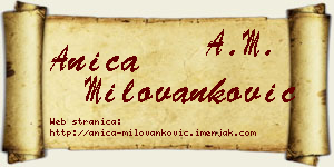 Anica Milovanković vizit kartica